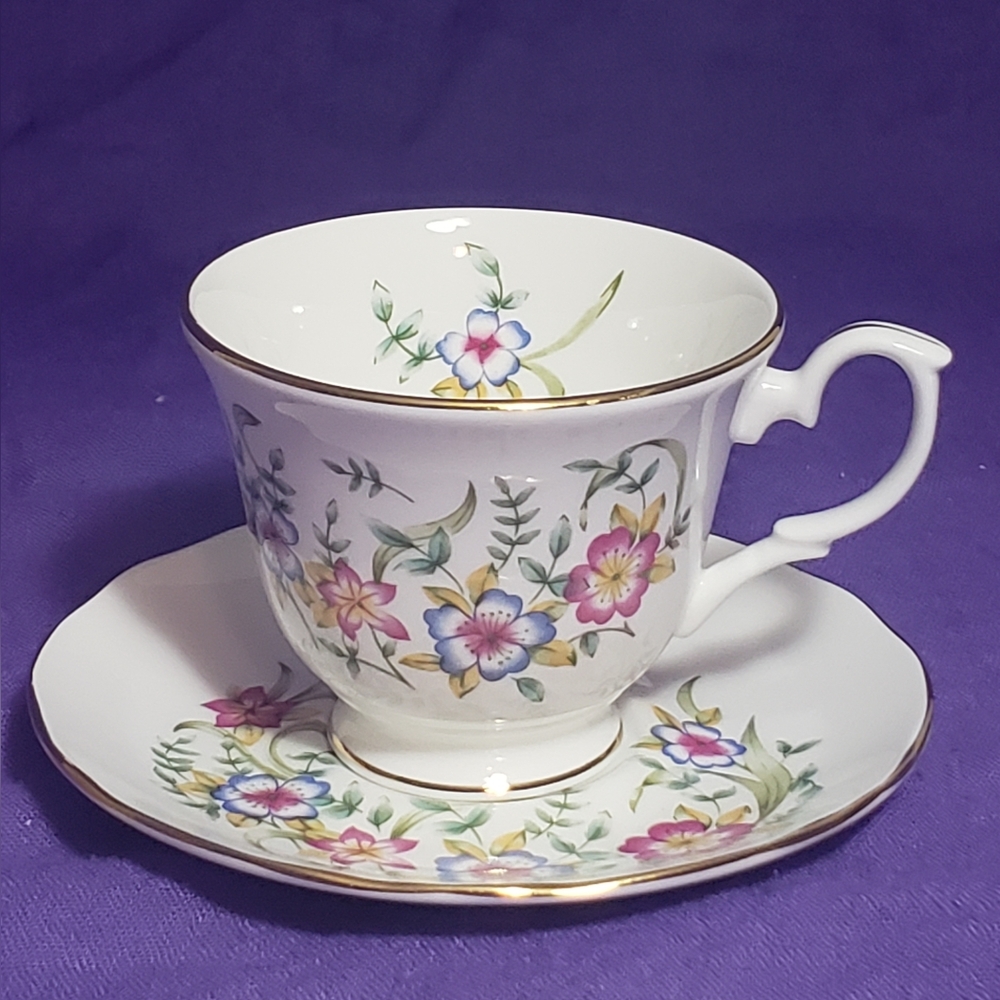 Duchess British Fine Bone China Tea Cup and Saucer Set - Made in England
